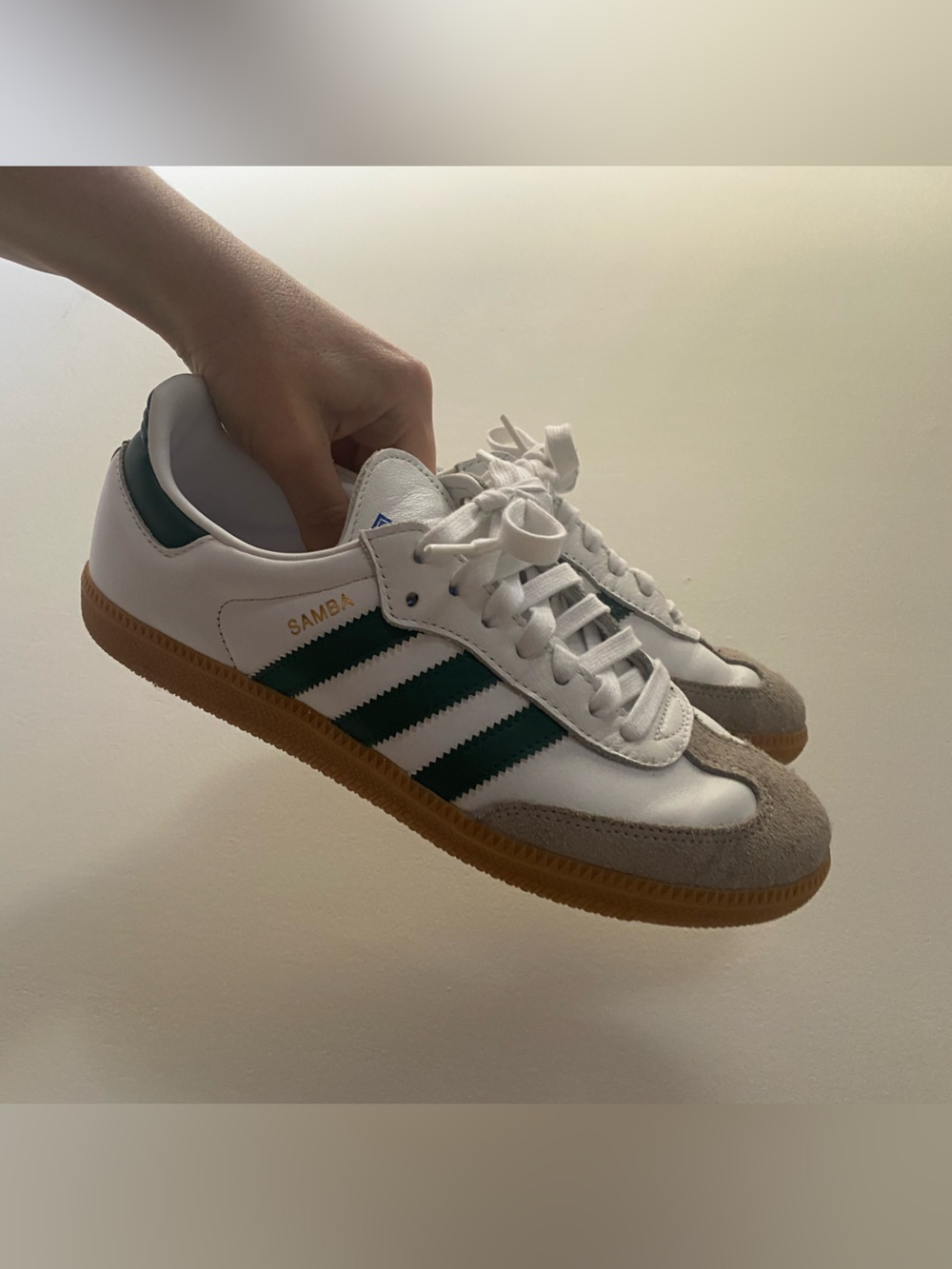 adidas Samba White Green & Gum Sneakers | Size 7.5 (Men’s), 9 (Women’s)